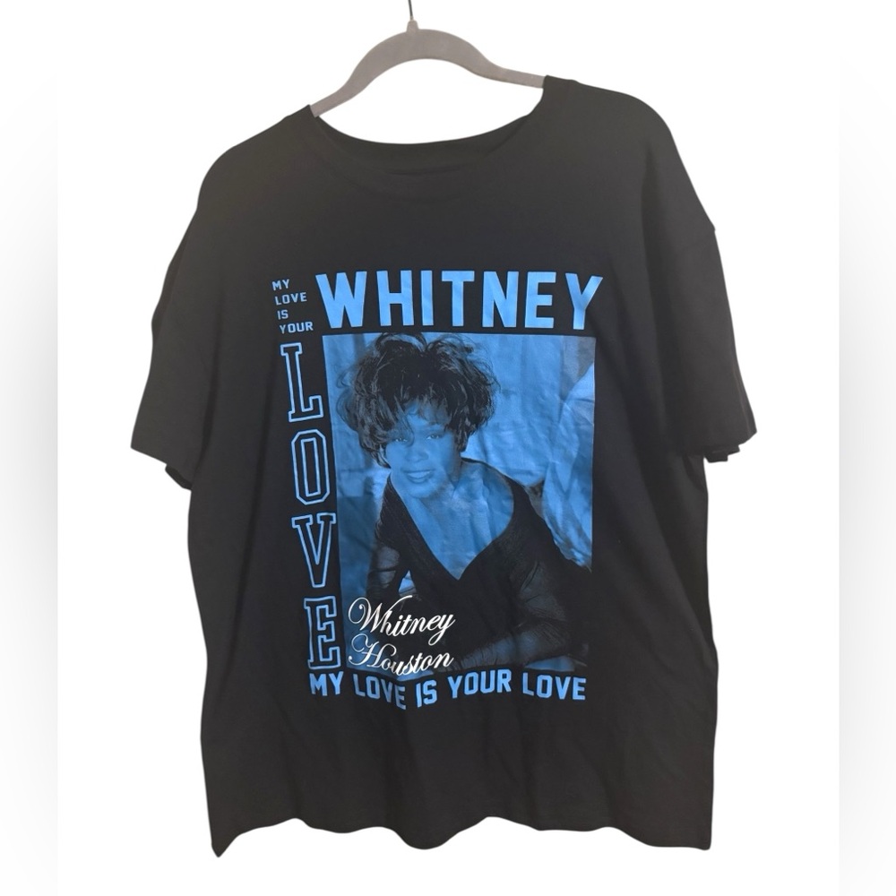 Whitney‎ Houston Black Blue My Love Is Your Love Shirt Large